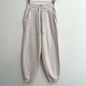 Lululemon scuba high rise joggers fleece lined ivory cream color W5CV9S size 0